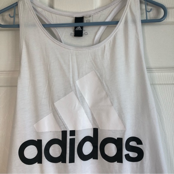 White Adidas Tank Top Size Large - Picture 2 of 6